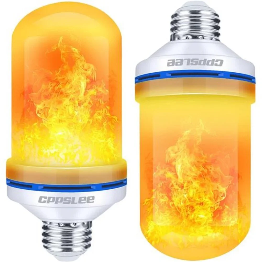 LED Flame Light Bulbs, 4 Modes Flickering Light Bulbs, E26 Base Fire Flame Bulb